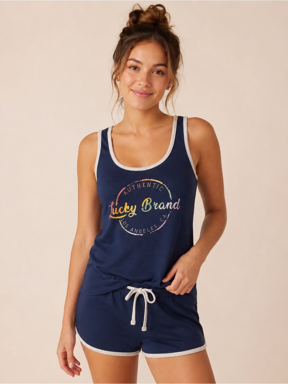 Lucky Brand Intimates Blue Iris Rainbow Tank Top